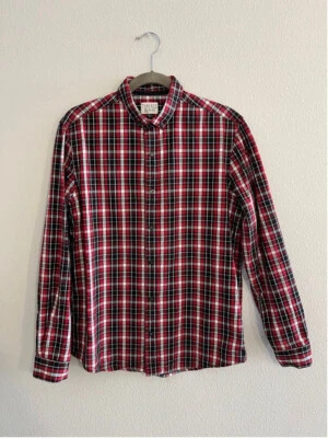 "Threads and Hairs Men's Size M Long Sleeve Plaid Shirt". - Image 1 of 4