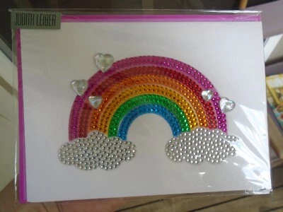 Papyrus Judith Leiber Valentines Day Rainbow Jeweled Greeting Card Art New - Image 1 of 4