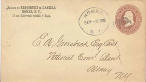 Sobre de papelería postal New York Homer 1885 estrella en círculo. - Imagen 1 de 1