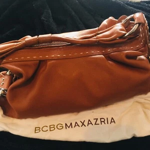 BCBG max azria leather handbag Brown Zipper Satchel - Picture 1 of 4