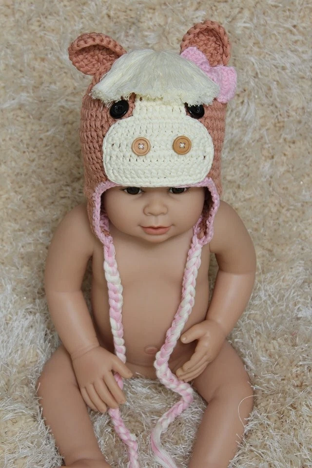 Nuevo Tejido Crochet Bebé Niño Caballo Potro Sombrero Gorra Baby Shower Sombrero Gorros 2-6 Años Foto 1 de 1