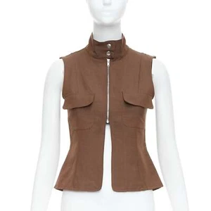 PALOMA WOOL brown linen organic cotton pocketed sleeveless top XS - Picture 1 of 10