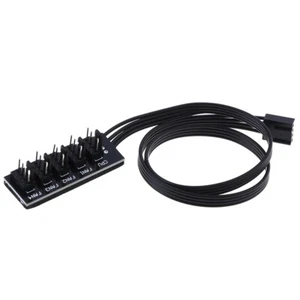 1 To 5 4-Pin PWM CPU Fan HUB Cooling Splitter Adapter Braided Power Cabl-au - Picture 1 of 9