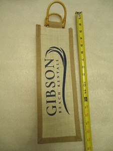 Brand New Wine Carrying Jute Burlap Gift Bag Bamboo Handles - Picture 1 of 5