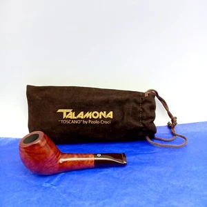 Talamona Toscano Smooth Finish Small Briar Pocket Pipe - Foto 1 di 10