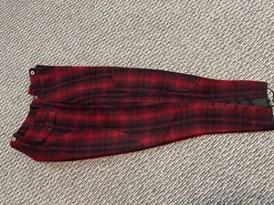 Vintage Woolrich Pants Mens Red Plaid Heavy Wool Hunting Lace Up Ankle 50s - Picture 1 of 4