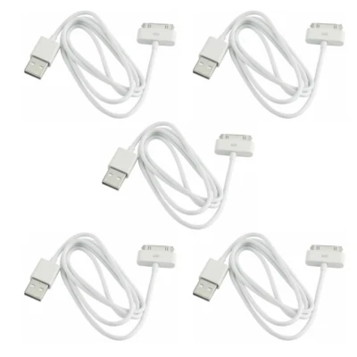5 X 3ft 30-Pin To USB Charge Sync Cable Charger for iPhone 3G 4 4s ipod - Image 1 of 4