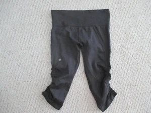 Lululemon In The Flow Crop Ruched Capri Size 6 Gray - Picture 1 of 4