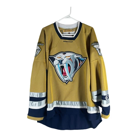 Nashville Predators Men's Jersey XXL Mustard Cat Gold Alternate Koho Hockey FLAW Cover
