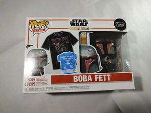 Pop! & Tees The Mandalorian Boba Fett Large Shirt Vinyl Figure Funko Sealed - Picture 1 of 4