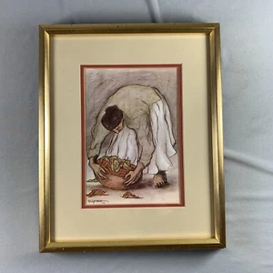 R C Gorman Framed Print 1976 Signed Woman With Chili Peppers Navajo - Picture 1 of 5