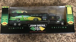 1:64 Scale John Deere Motorsports Transporter With Stock Car #23 Chad Little - Picture 1 of 9
