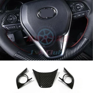 For Toyota RAV4 2019-2025 3Pcs ABS Carbon Interior Steering Wheel Cover Trim p - Bild 1 von 7