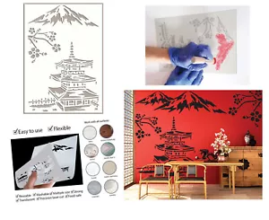 Japanische Blüte Kirsche Schablone Malerei Wandmöbel Handwerk wiederverwendbar CI2 - Bild 1 von 17