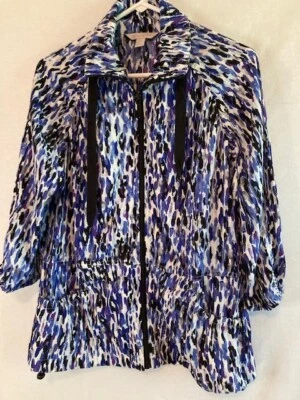 Laura Ashley Womens Jacket Size MEDIUM Lightweight Blue White Black Full Zip - Image 1 of 4