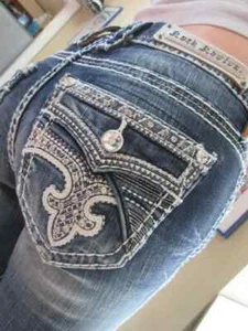 Rock Revival Women's Glade” Stretch EASY FIT BOOT Mid Rise Jeans ~34” Inseam NEW - Picture 1 of 6