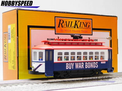 MTH RAILKING WAR BONDS BUMP N GO TROLLEY O GAUGE tránsito tranvía 30-5247 NUEVO Foto 1 de 4