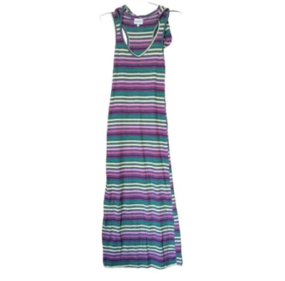 Maxi Vestido sin Mangas Chesley Con Capucha Multicolor Rayas Talla M Foto 1 de 4