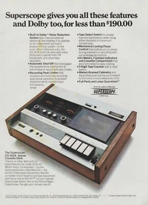 1975 Marantz Superscope CD-302A Stereo Cassette Deck - Magazine Print Ad Photo - Picture 1 of 1