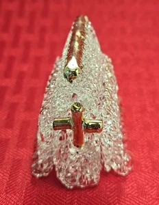 Mundgeblasene Kirchenfigur aus gesponnenem Glas Goldrand - Bild 1 von 5