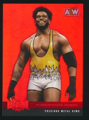 2022 SkyBox AEW Metal Red Precious Metal Gems PMG #114 Powerhouse Hobbs 066/100 - Image 1 of 2