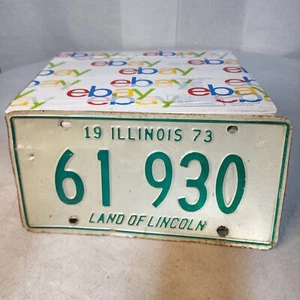 Vintage Sammlerstück 1973 Land of Lincoln Illinois Nummernschild grün 61 930 - Bild 1 von 4