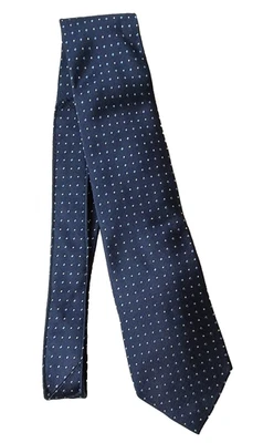 Roundtree & Yorke Men's All Silk Necktie Handmade Blue 58 Inches Dotted - Image 1 of 4