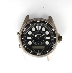 Reloj Armitron Hombre Fecha Plateado Acero Inoxidable Ana/Digi WR Negro NO FUNCIONA Cuarzo - Imagen 1 de 5