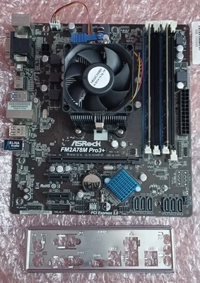 ASRock FM2A78M PRO+  mit AMD A8-5600 APU + Kühler / i/o Blende / 8 GB RAM - Bild 1 von 3