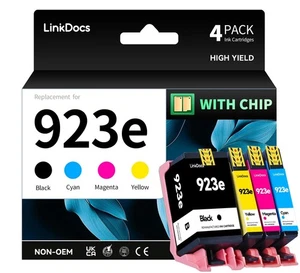 Combo de cartucho de tinta LinkDocs 923e para impresora HP 8120 8123 8130 8133 paquete de 4 - Imagen 1 de 2