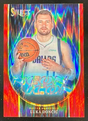 2023-24 Panini Select Neon Icon Red Flash Prizms #21 Luka Doncic /99 - Image 1 of 2