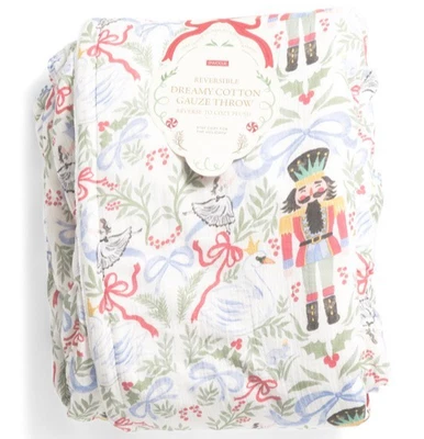 Envogue Manta de Vacaciones Cascanueces Cisne Ballet Gasa Algodón Navidad NUEVO Foto 1 de 3