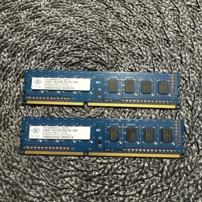 4GB 2x2GB PC3-12800 DDR3-1600 NANYA NT2GC64B88G0NF-DI Desktop Memory Kit BLUE - Image 1 of 3