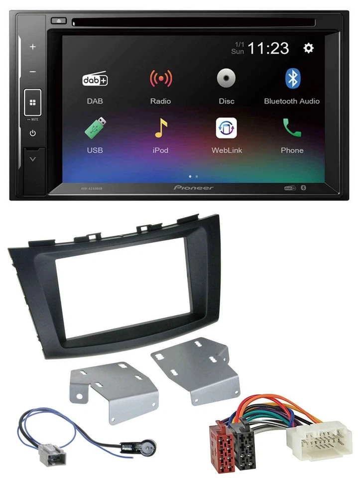Pioneer Bluetooth MP3 USB 2DIN DAB DVD Autoradio für Suzuki Swift (ab 2010) - Bild 1 von 4
