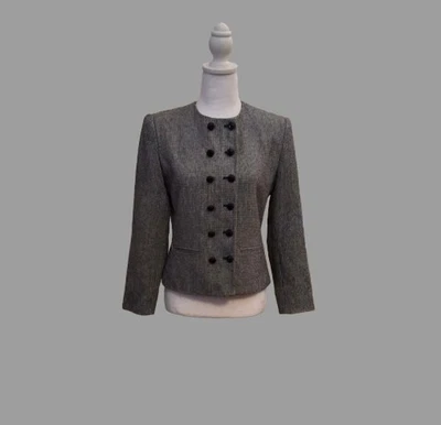 Blazer De Colección Courtland Negro/Blanco Pata de Gallo Doble Pecho Talla 2P Elegante Foto 1 de 4