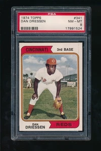1974 Topps #341 Dan Driessen PSA 8 NM-MT Cincinnati Reds RC - Picture 1 of 2