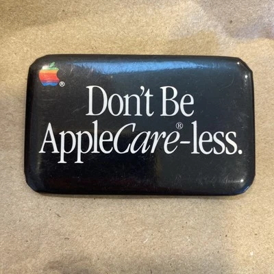 Vintage Apple Care 80's Apple Computer Macintosh Pin Back Button Badge AppleCare - Image 1 of 4