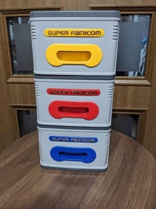 SNES Super Famicom Cassette Storage 3-Tier Box JPN Vintage Limited Edition Rare - Picture 1 of 9