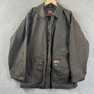 RM Williams Oilskin Jacket Mens S Small Brown Full Zip Collared Workwear Pockets - Picture 1 of 9