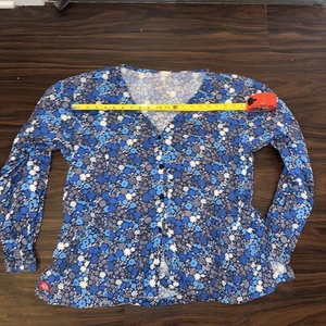 Scrub Dickies Floral Daisy Garden Spring Long Sleeve Snap Button Scrub Xl - Picture 1 of 4