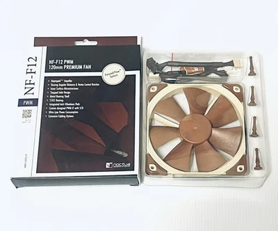 Noctua NF-F12 PWM 120mm Premium Quiet Fan, 4-Pin (120mm, Brown) NEW IN BOX - Image 1 of 4