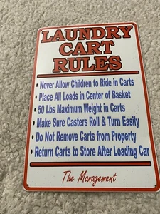 "Laundry Cart Rules" 7.75" X 11.5" Tin Signs Home Decors - Picture 1 of 5