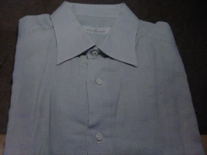 "Ermenegildo Zegno"RENOWN! MEN'S 100%COTTON HI END QUALITY BLUECHECK DRESS SHIRT - Picture 1 of 8