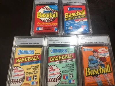 1988 1989 1990 1991 Lot Donruss Baseball  Wax Pack Authentic Graded Encapsulated - Image 1 of 3