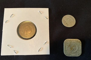 Lot of 3 Netherland coins 1950 10 cent 1943 5 cent 1965 1 cent - Picture 1 of 9