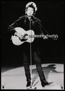 Vintage 1978 BOB DYLAN English Poster Playing Guitar on Stage - Picture 1 of 2