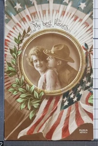 POSTCARD 1919 USA AMERICAN SOLDIER AND SWEETHEART - Picture 1 of 2