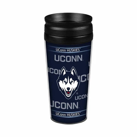 UConn Huskies 14oz Full Wrap Travel Mug [NEW] NCAA Tumbler Coffee Cup Cover