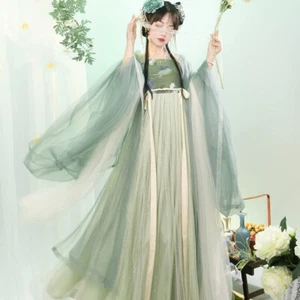 Costume Abito Festa Abito Donna Antico Ricamo Cinese Cosplay Set Hanfu - Foto 1 di 10