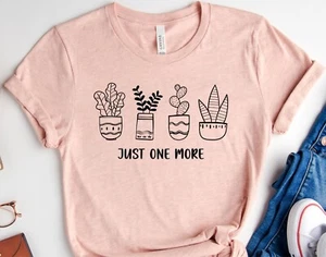 Just One More Plant Shirt Garden Lady T-Shirt Gardening Lover Gift Mom Flower - Picture 1 of 5